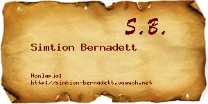 Simtion Bernadett névjegykártya