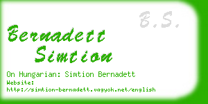 bernadett simtion business card